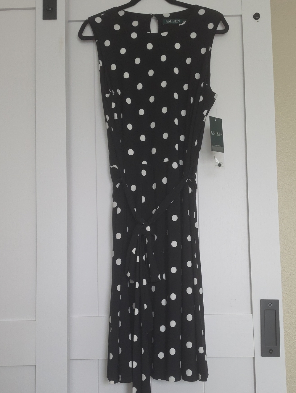 Ralph Lauren Black and White Polka Dot Sleeveless